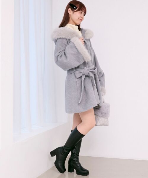 MAJESTIC LEGON / マジェスティックレゴン その他アウター | フード付マルチwayフェイクファーコート | 詳細9