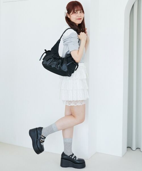 MAJESTIC LEGON / マジェスティックレゴン ハンドバッグ | ギャザーポケットリボンバッグ | 詳細4