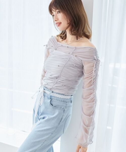 MAJESTIC LEGON / マジェスティックレゴン カットソー | キラキラビジューチュールトップス | 詳細12