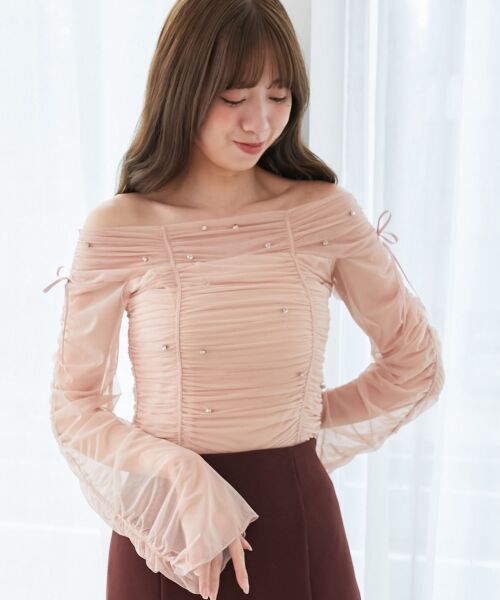 MAJESTIC LEGON / マジェスティックレゴン カットソー | キラキラビジューチュールトップス | 詳細4