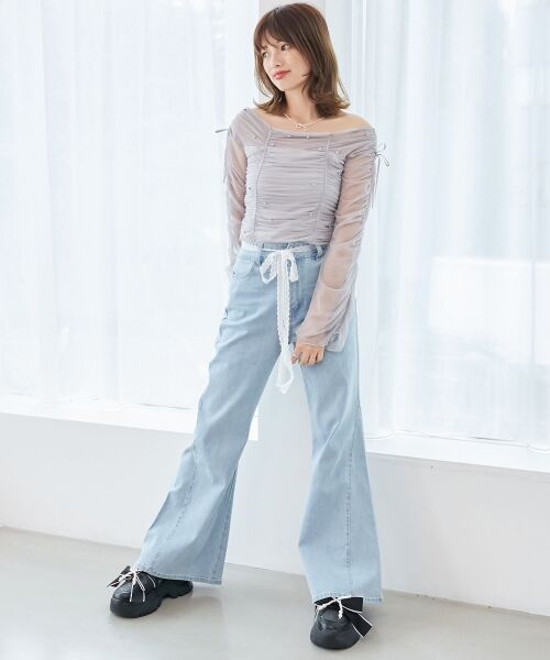 MAJESTIC LEGON / マジェスティックレゴン カットソー | キラキラビジューチュールトップス | 詳細8