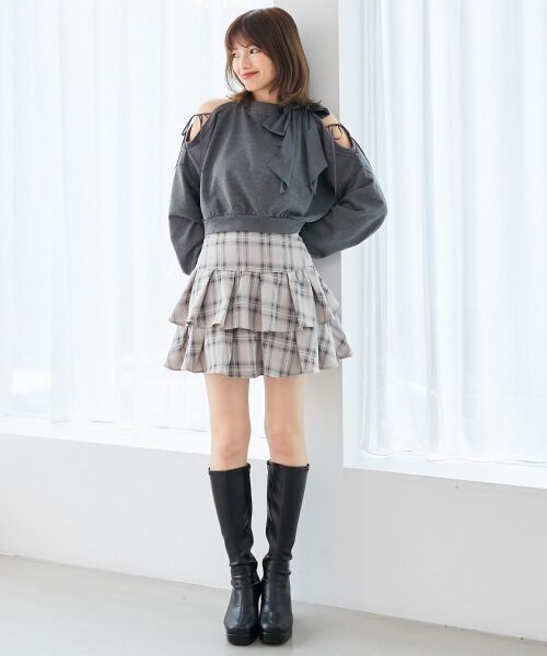 MAJESTIC LEGON / マジェスティックレゴン スウェット | オープンショルダーリボンスウェット | 詳細1