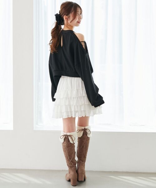 MAJESTIC LEGON / マジェスティックレゴン スウェット | オープンショルダーリボンスウェット | 詳細10