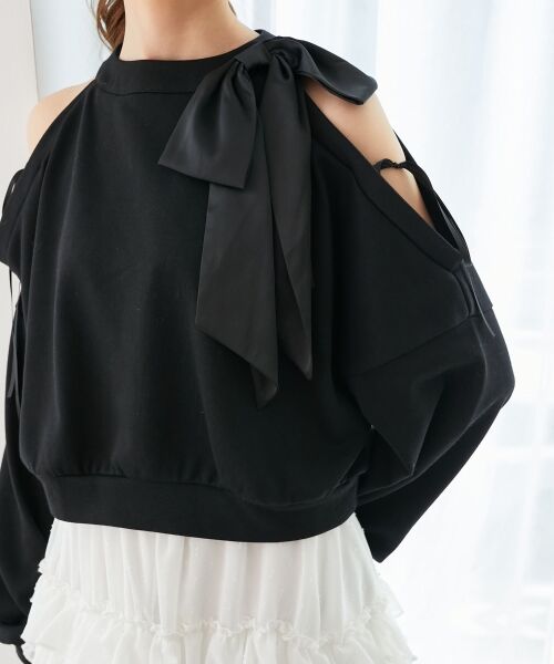 MAJESTIC LEGON / マジェスティックレゴン スウェット | オープンショルダーリボンスウェット | 詳細14