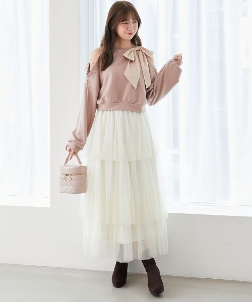 MAJESTIC LEGON / マジェスティックレゴン スウェット | オープンショルダーリボンスウェット | 詳細15