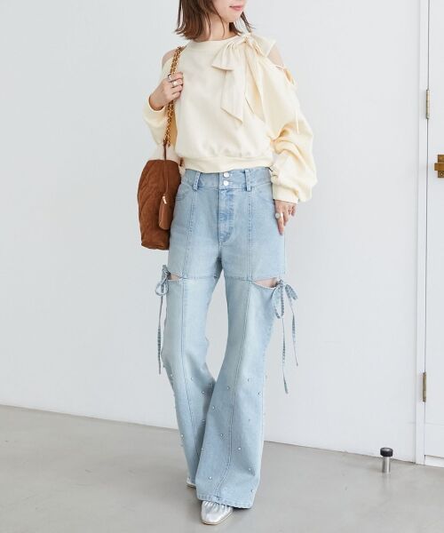 MAJESTIC LEGON / マジェスティックレゴン スウェット | オープンショルダーリボンスウェット | 詳細22