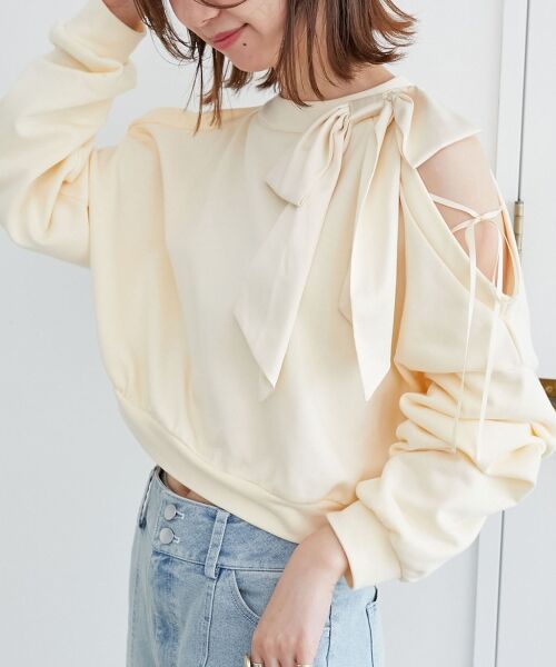 MAJESTIC LEGON / マジェスティックレゴン スウェット | オープンショルダーリボンスウェット | 詳細26