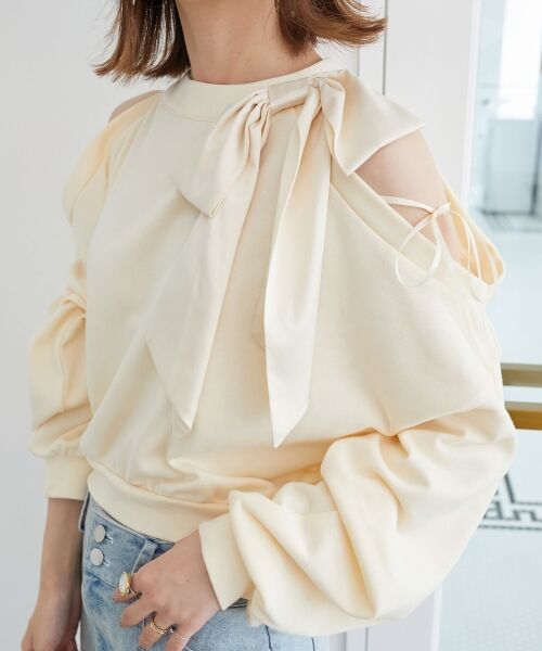 MAJESTIC LEGON / マジェスティックレゴン スウェット | オープンショルダーリボンスウェット | 詳細28