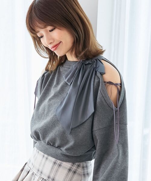 MAJESTIC LEGON / マジェスティックレゴン スウェット | オープンショルダーリボンスウェット | 詳細5