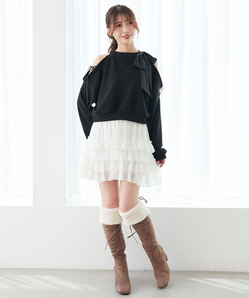 MAJESTIC LEGON / マジェスティックレゴン スウェット | オープンショルダーリボンスウェット | 詳細8