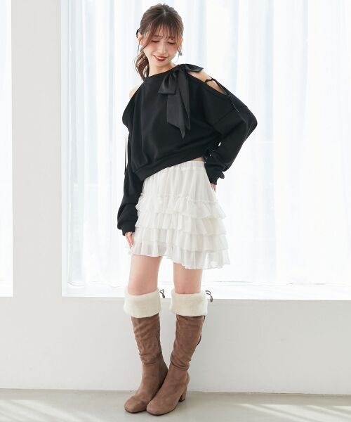 MAJESTIC LEGON / マジェスティックレゴン スウェット | オープンショルダーリボンスウェット | 詳細9