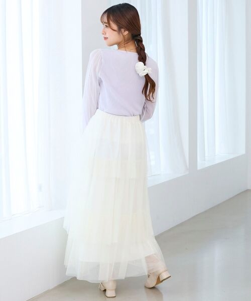 MAJESTIC LEGON / マジェスティックレゴン カットソー | パールチュールスリーブ長袖トップス | 詳細17