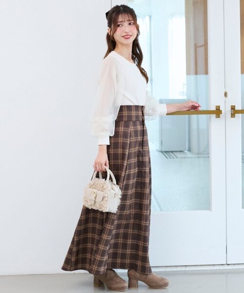 MAJESTIC LEGON / マジェスティックレゴン カットソー | パールチュールスリーブ長袖トップス | 詳細2