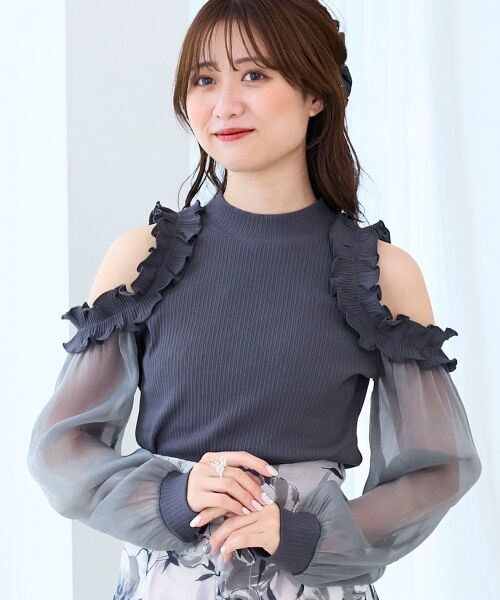 MAJESTIC LEGON / マジェスティックレゴン カットソー | オープンショルダーフリルカットトップス | 詳細11