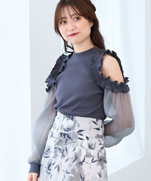 MAJESTIC LEGON / マジェスティックレゴン カットソー | オープンショルダーフリルカットトップス | 詳細12