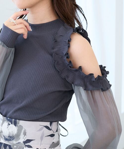MAJESTIC LEGON / マジェスティックレゴン カットソー | オープンショルダーフリルカットトップス | 詳細14