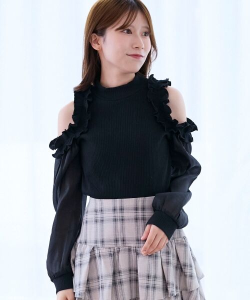 MAJESTIC LEGON / マジェスティックレゴン カットソー | オープンショルダーフリルカットトップス | 詳細18