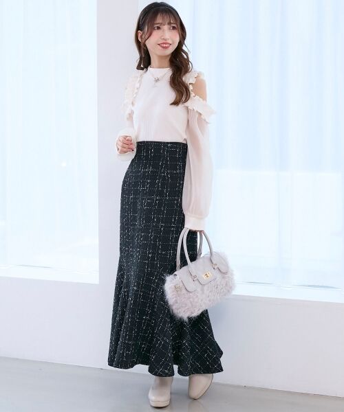 MAJESTIC LEGON / マジェスティックレゴン カットソー | オープンショルダーフリルカットトップス | 詳細2