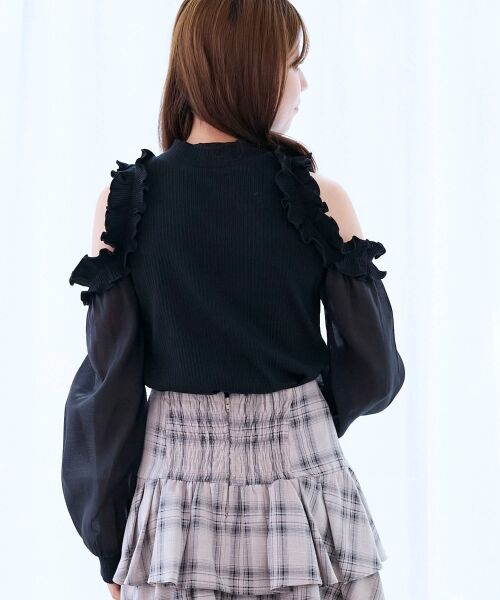 MAJESTIC LEGON / マジェスティックレゴン カットソー | オープンショルダーフリルカットトップス | 詳細20