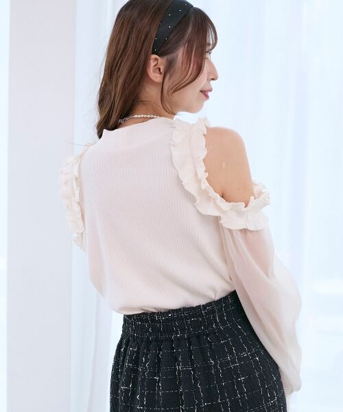 MAJESTIC LEGON / マジェスティックレゴン カットソー | オープンショルダーフリルカットトップス | 詳細6