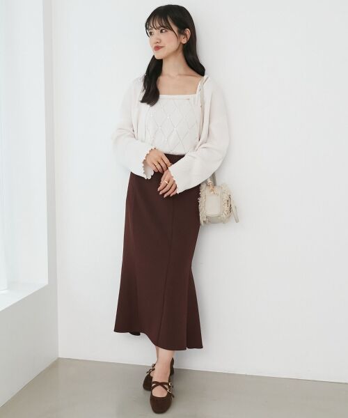 MAJESTIC LEGON / マジェスティックレゴン カーディガン・ボレロ | ダイヤ柄ビジューキャミセットカーデ | 詳細1