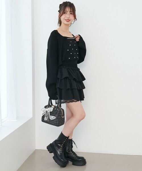 MAJESTIC LEGON / マジェスティックレゴン カーディガン・ボレロ | ダイヤ柄ビジューキャミセットカーデ | 詳細22