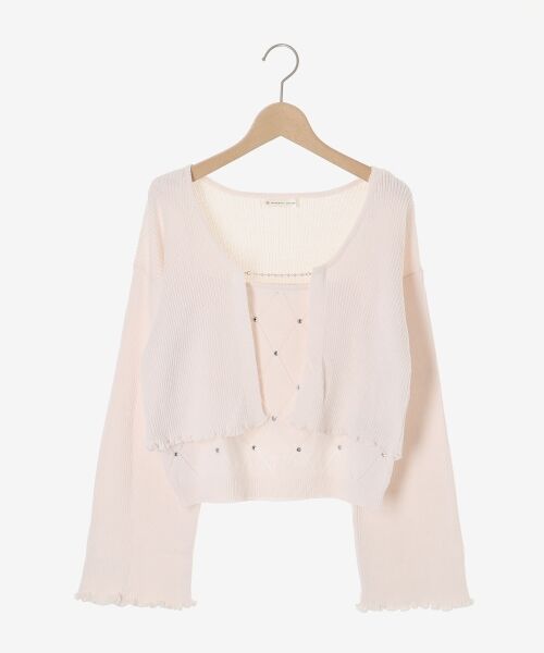 MAJESTIC LEGON / マジェスティックレゴン カーディガン・ボレロ | ダイヤ柄ビジューキャミセットカーデ | 詳細28
