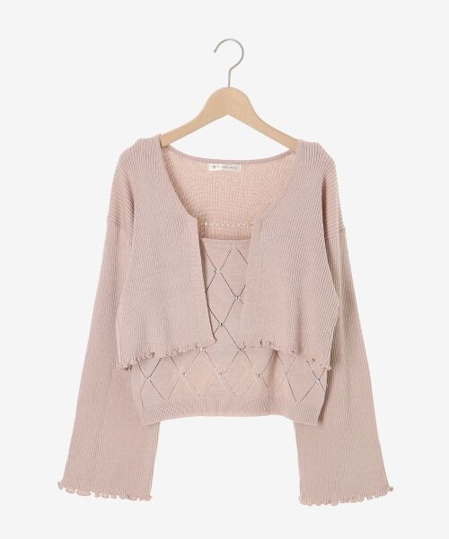 MAJESTIC LEGON / マジェスティックレゴン カーディガン・ボレロ | ダイヤ柄ビジューキャミセットカーデ | 詳細29