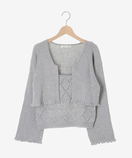 MAJESTIC LEGON / マジェスティックレゴン カーディガン・ボレロ | ダイヤ柄ビジューキャミセットカーデ | 詳細30