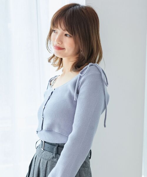 MAJESTIC LEGON / マジェスティックレゴン カーディガン・ボレロ | ビジューチェーンキャミセットカーデ | 詳細19