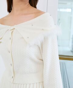 MAJESTIC LEGON / マジェスティックレゴン ニット・セーター | フェイクファー付きキラキラ襟ニット