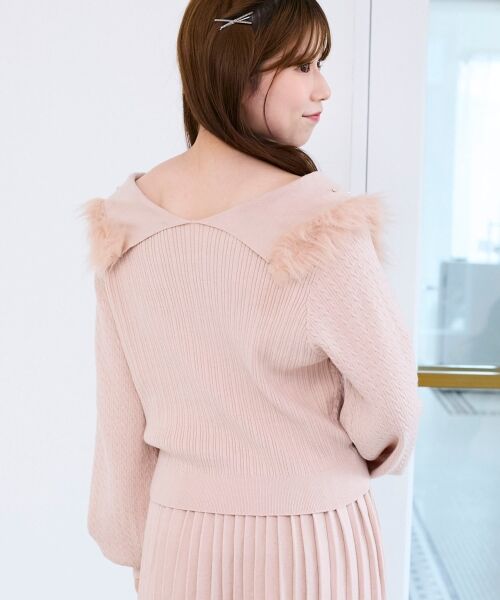 MAJESTIC LEGON / マジェスティックレゴン ニット・セーター | フェイクファー付きキラキラ襟ニット | 詳細13