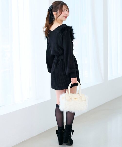 MAJESTIC LEGON / マジェスティックレゴン ニット・セーター | フェイクファー付きキラキラ襟ニット | 詳細17