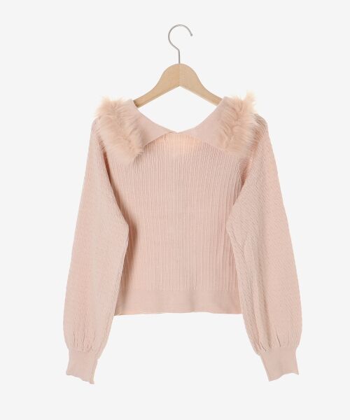 MAJESTIC LEGON / マジェスティックレゴン ニット・セーター | フェイクファー付きキラキラ襟ニット | 詳細25