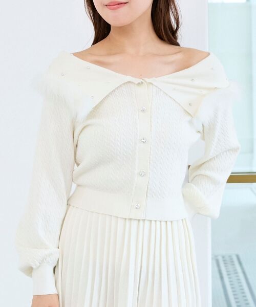 MAJESTIC LEGON / マジェスティックレゴン ニット・セーター | フェイクファー付きキラキラ襟ニット | 詳細4