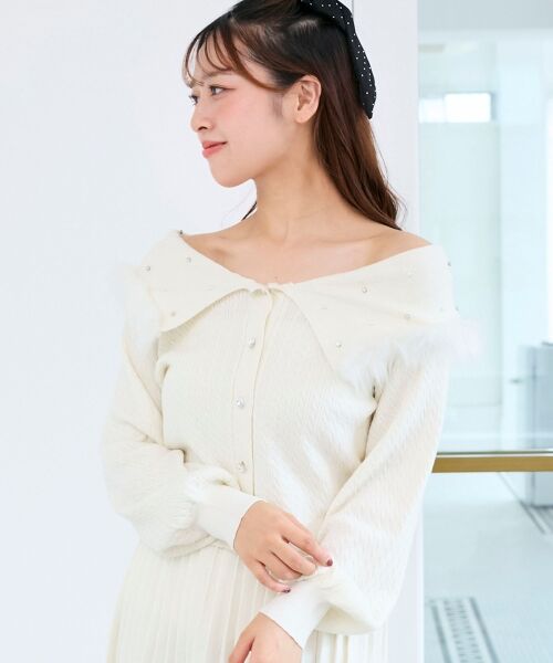 MAJESTIC LEGON / マジェスティックレゴン ニット・セーター | フェイクファー付きキラキラ襟ニット | 詳細5