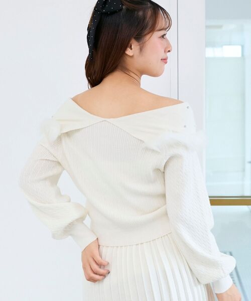 MAJESTIC LEGON / マジェスティックレゴン ニット・セーター | フェイクファー付きキラキラ襟ニット | 詳細6