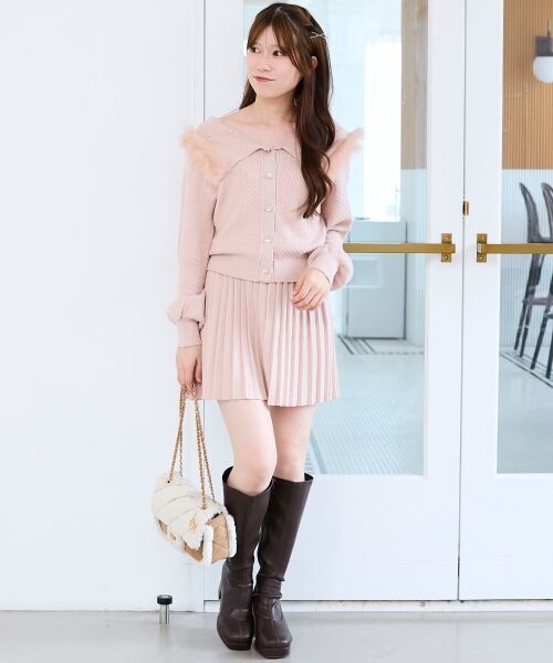 MAJESTIC LEGON / マジェスティックレゴン ニット・セーター | フェイクファー付きキラキラ襟ニット | 詳細8