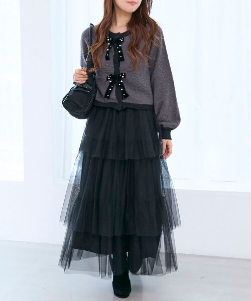 MAJESTIC LEGON / マジェスティックレゴン カーディガン・ボレロ | キラキラベロアリボンカーディガン | 詳細14