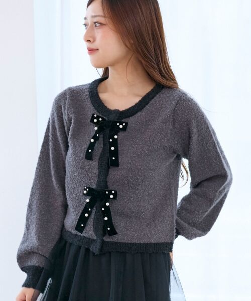 MAJESTIC LEGON / マジェスティックレゴン カーディガン・ボレロ | キラキラベロアリボンカーディガン | 詳細18