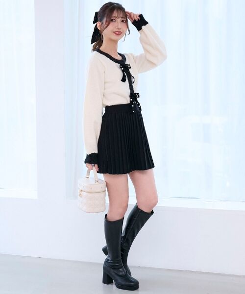 MAJESTIC LEGON / マジェスティックレゴン カーディガン・ボレロ | キラキラベロアリボンカーディガン | 詳細2