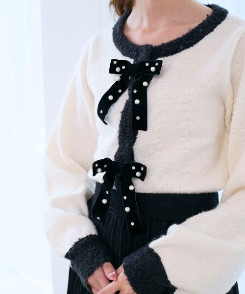 MAJESTIC LEGON / マジェスティックレゴン カーディガン・ボレロ | キラキラベロアリボンカーディガン | 詳細7