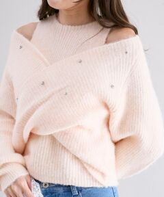 MAJESTIC LEGON / マジェスティックレゴン ニット・セーター | オープンショルダーカシュクールニット