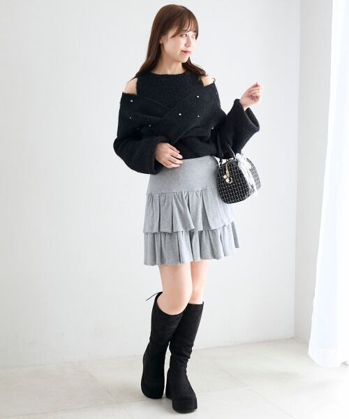 MAJESTIC LEGON / マジェスティックレゴン ニット・セーター | オープンショルダーカシュクールニット | 詳細15