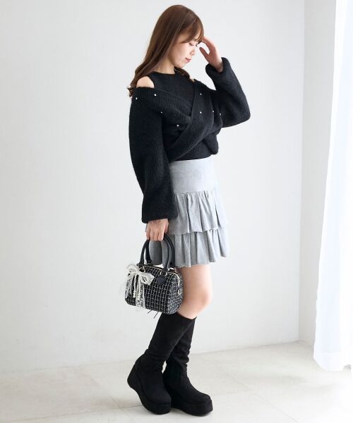 MAJESTIC LEGON / マジェスティックレゴン ニット・セーター | オープンショルダーカシュクールニット | 詳細16