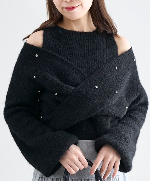 MAJESTIC LEGON / マジェスティックレゴン ニット・セーター | オープンショルダーカシュクールニット | 詳細18