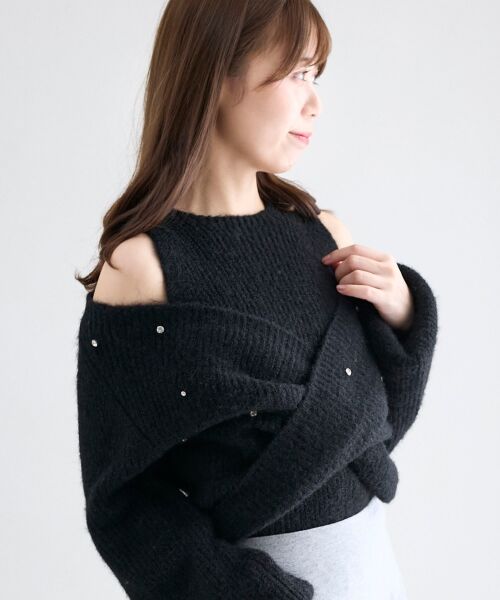 MAJESTIC LEGON / マジェスティックレゴン ニット・セーター | オープンショルダーカシュクールニット | 詳細19