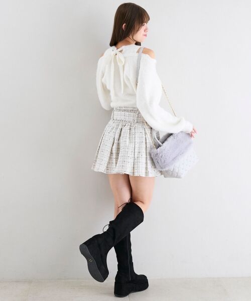 MAJESTIC LEGON / マジェスティックレゴン ニット・セーター | オープンショルダーカシュクールニット | 詳細3