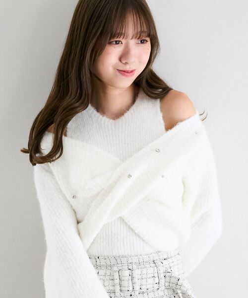 MAJESTIC LEGON / マジェスティックレゴン ニット・セーター | オープンショルダーカシュクールニット | 詳細4