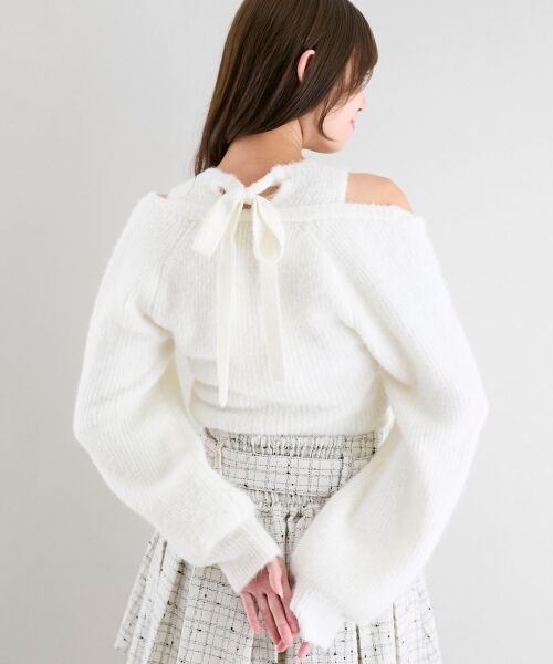 MAJESTIC LEGON / マジェスティックレゴン ニット・セーター | オープンショルダーカシュクールニット | 詳細6
